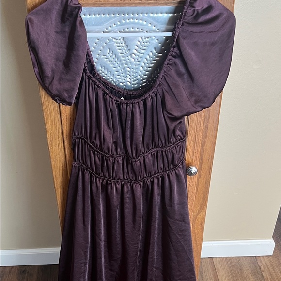 S Dillards modest Midi Dress bridgerton renfaire homecoming deep purple - Picture 5 of 6